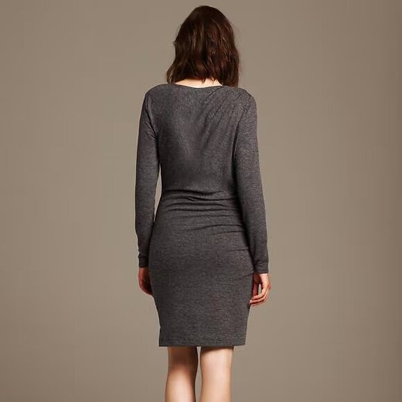 Banana Republic | Ruched Gray Bodycon Jersey Dress Small - Picture 2 of 8